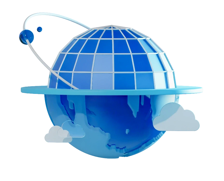 Imagem de um globo interconectado